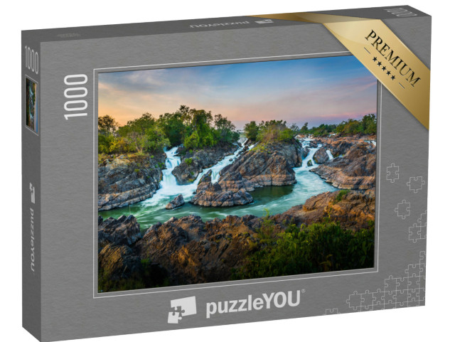 Puzzel 1000 stukjes „Adembenemend gebied met 4000 eilanden bij Champasak, Laos“