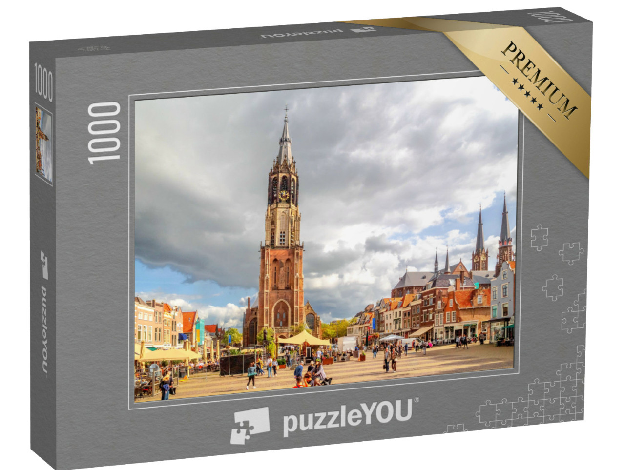 Puzzel 1000 stukjes „Nieuwe Kerk, oude binnenstad van Delft, Nederland“
