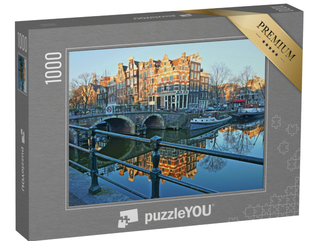 Puzzel 1000 stukjes „Brouwersgracht met de Lekkeresluisbrug“