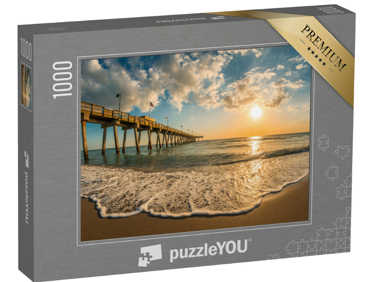 Puzzel 1000 stukjes „Avondsfeer bij de pier van Venice, Florida“