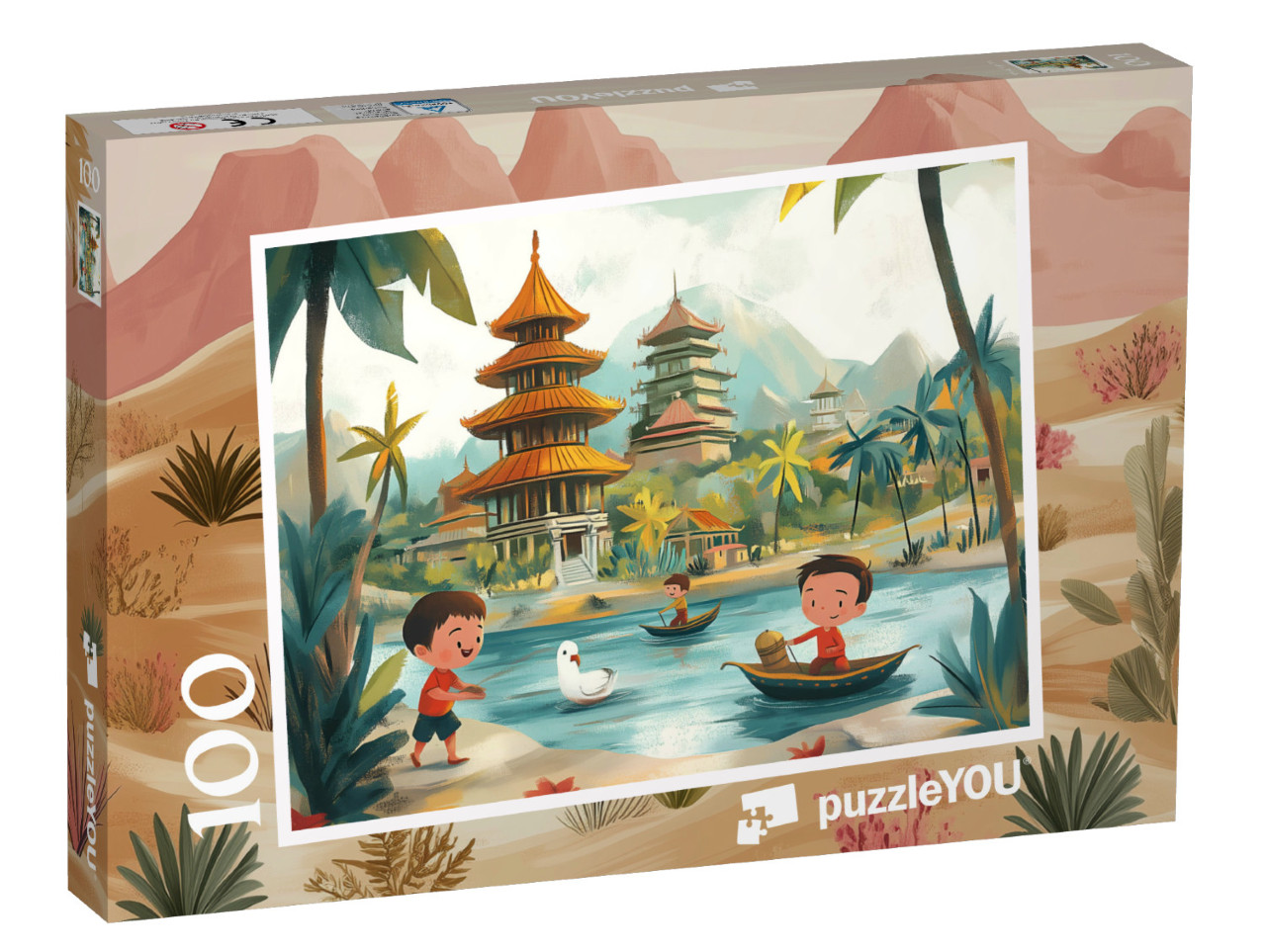 Puzzel 100 stukjes „Het verborgen Chinese tempelavontuur“