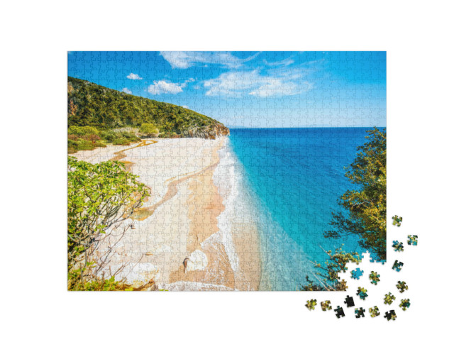 Puzzel 1000 stukjes „Het strand van Gjipe in Albanië“