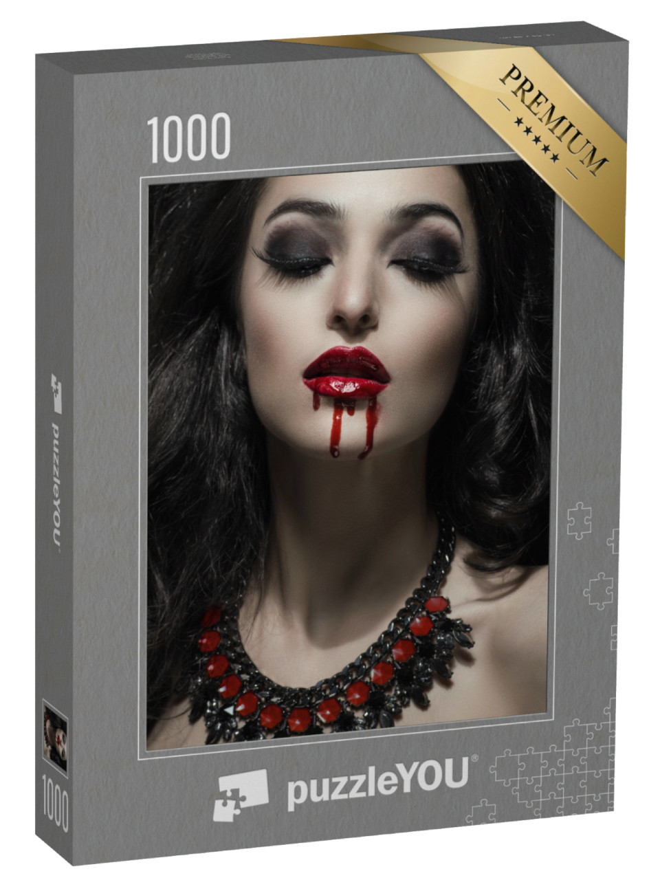 Puzzel 1000 stukjes „Portret van een mooie gotische vampier“