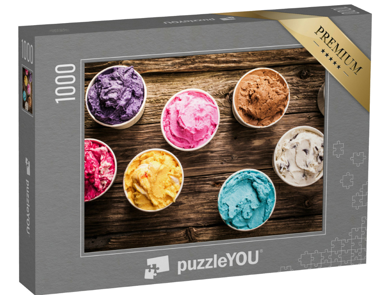 Puzzel 1000 stukjes „Selectie van Italiaanse gastronomische ijssmaken“