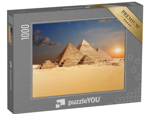 Puzzel 1000 stukjes „Beroemde Egyptische piramides van Gizeh“