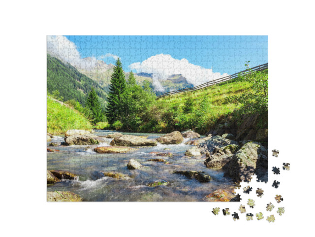 Puzzel 1000 stukjes „Beek in de bergen in het Nationaal Park Hohe Tauern“