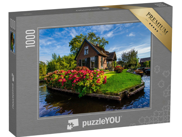 Puzzel 1000 stukjes „Charmant klein eilandhuisje in Giethoorn, Nederland“