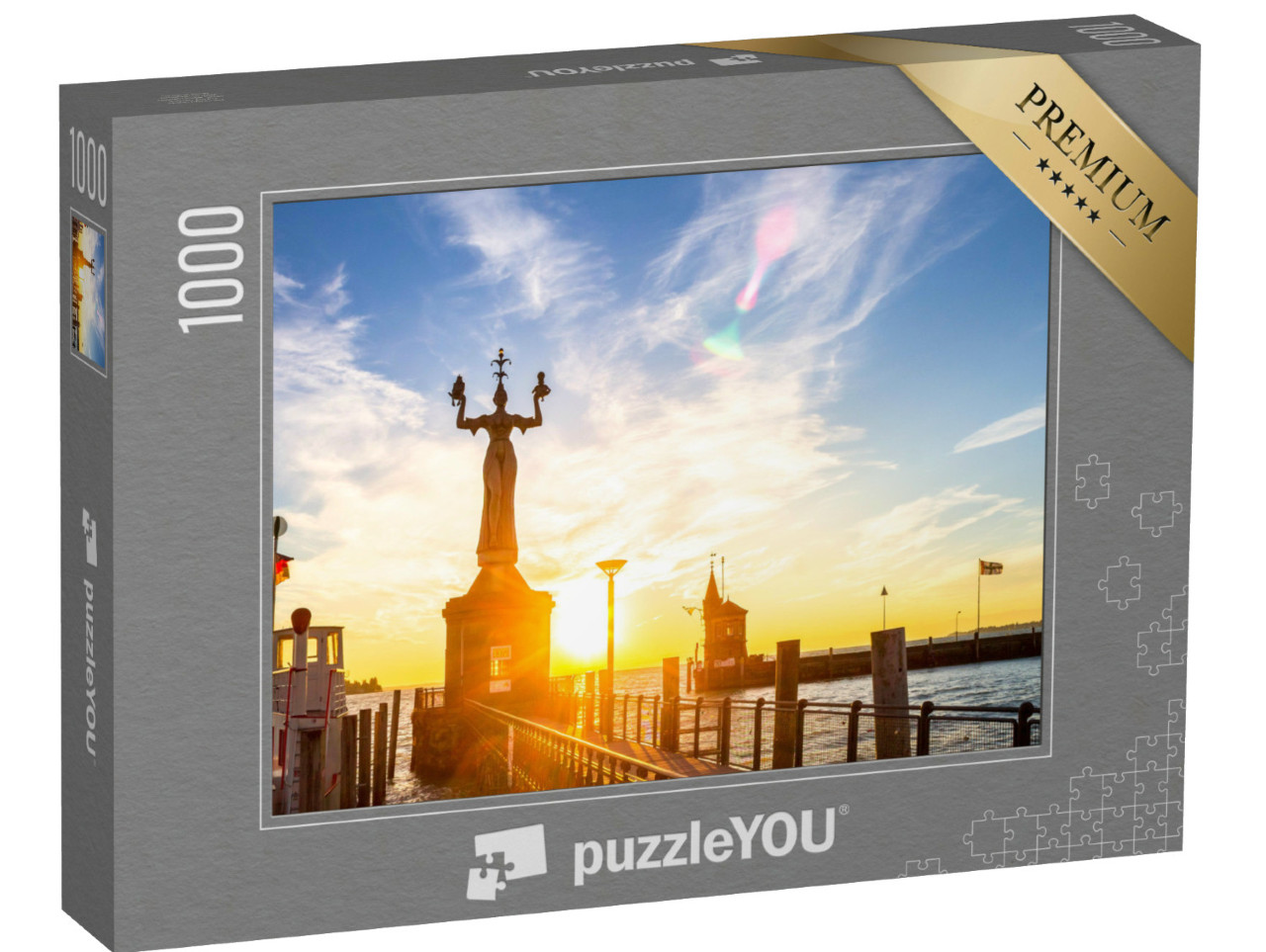Puzzel 1000 stukjes „Standbeeld van Imperia in Konstanz, Bodenmeer, Duitsland“