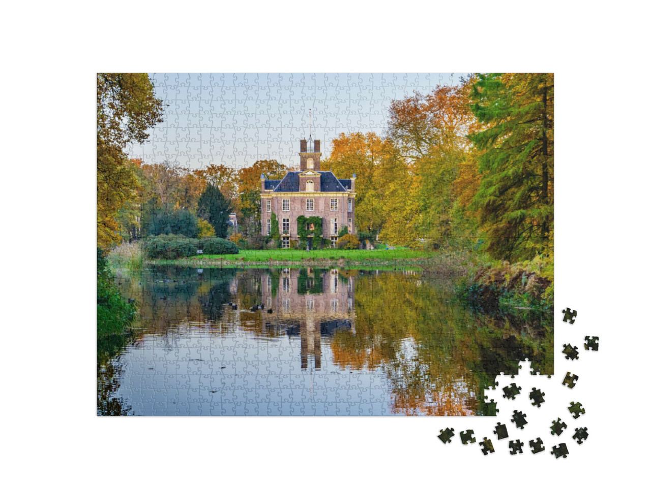 Puzzel 1000 stukjes „Het prachtige historische kasteel 'De oldenaller' aan de oldenallerallee in Putten“