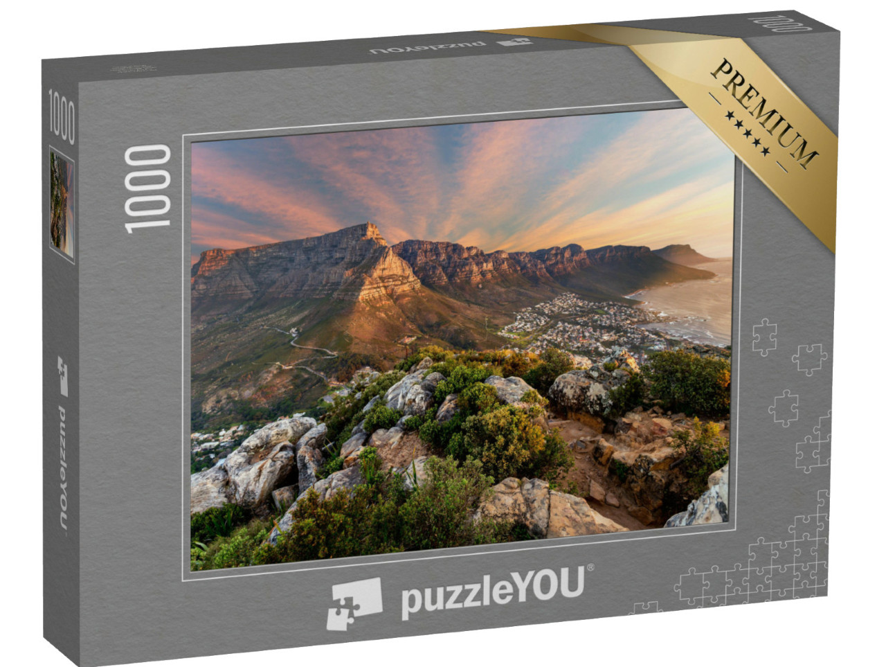 Puzzel 1000 stukjes „Zonsondergang op de Tafelberg“
