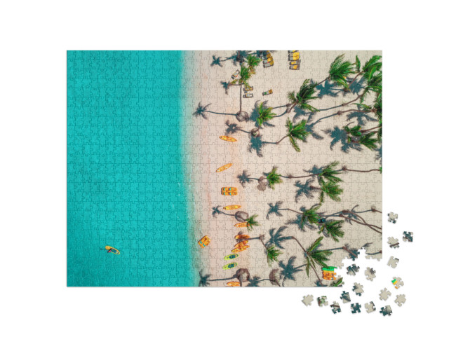 Puzzel 1000 stukjes „Luchtfoto van de Caribische badplaats Bavaro, Dominicaanse Republiek“