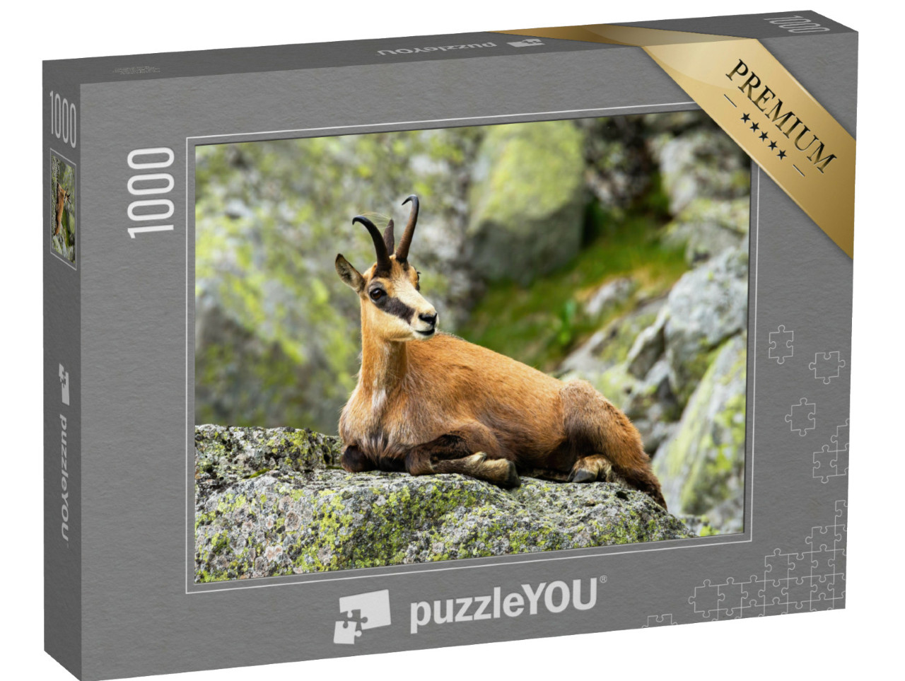 Puzzel 1000 stukjes „Tatra-zeem rustend op een rots“