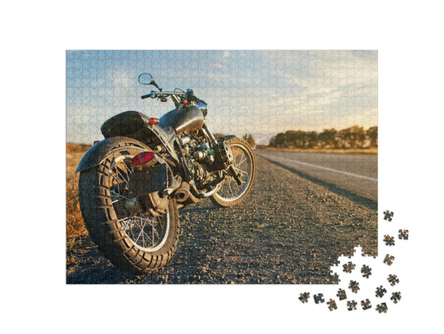 Puzzel 1000 stukjes „Motorfiets in de open lucht“
