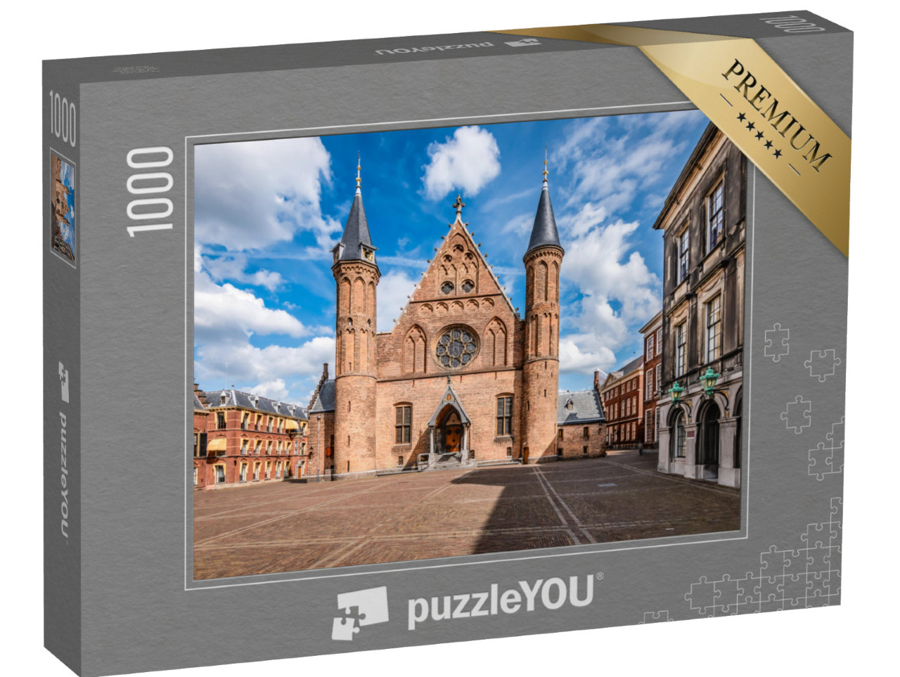 Puzzel 1000 stukjes „Ridderzaal op de binnenplaats, Den Haag“