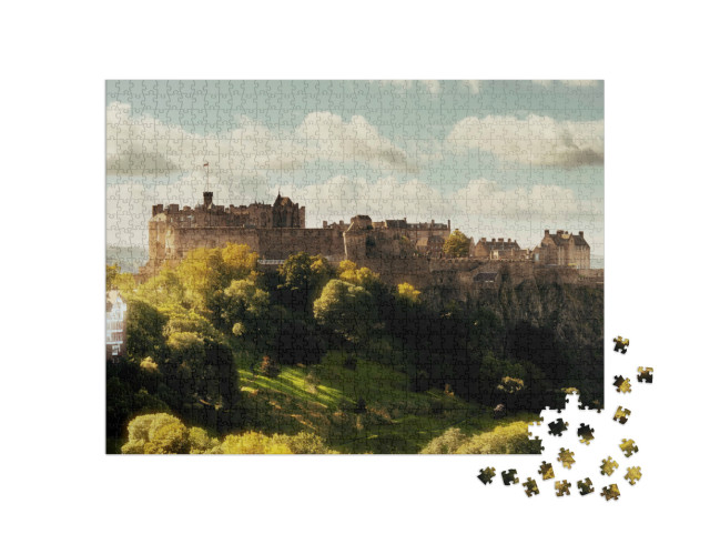 Puzzel 1000 stukjes „Majestueus kasteel van Edinburgh, Schotland“