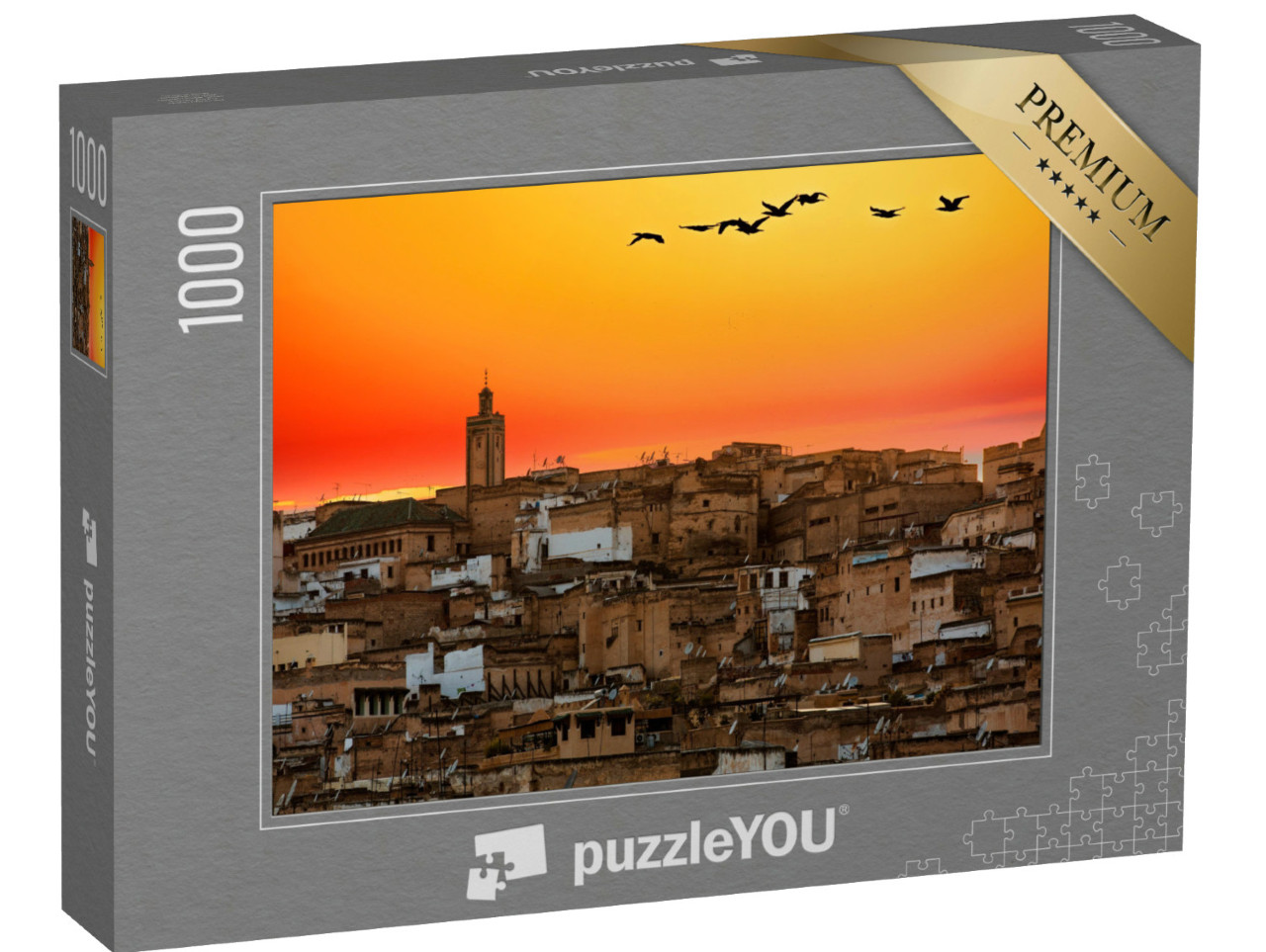 Puzzel 1000 stukjes „Zonsondergang in Fez, Marokko“