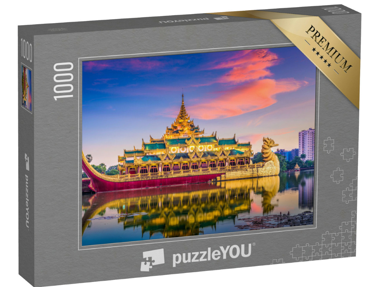 Puzzel 1000 stukjes „Prachtig Karaweik Paleis, Yangon“