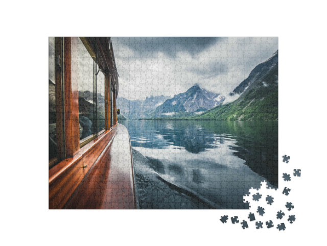 Puzzel 1000 stukjes „Traditioneel schip op de beroemde Königssee, Berchtesgadener Land, Beieren“