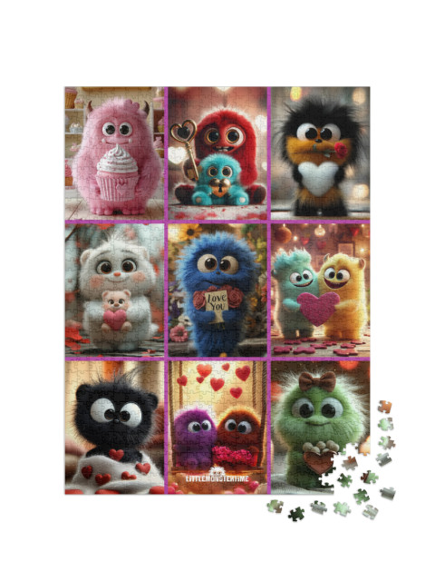 Puzzel 1000 stukjes „LITTLEMONSTERTIME: Collage Love You“