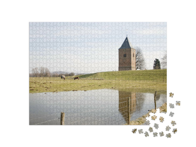 Puzzel 1000 stukjes „Kerktoren van Heteren“