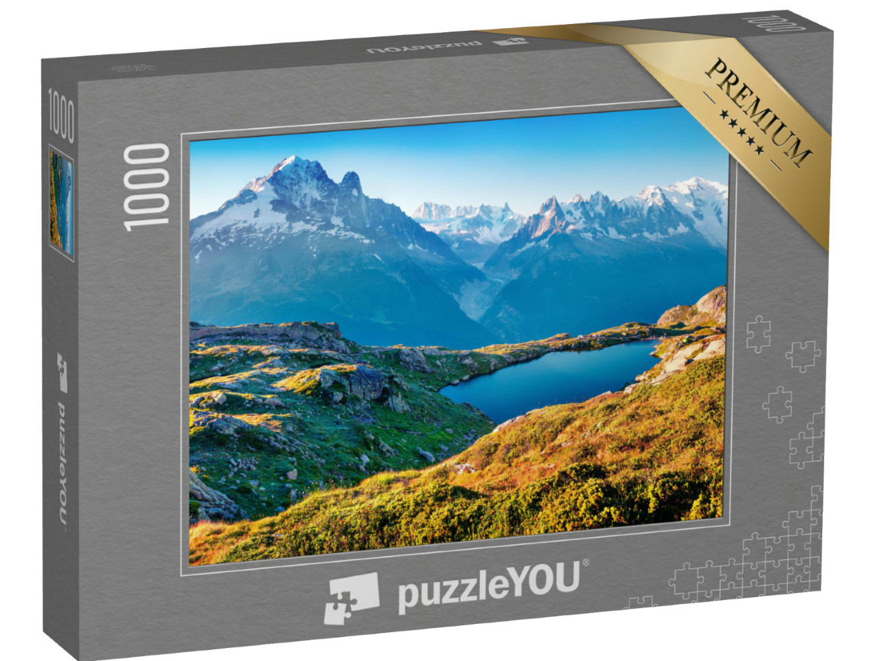 Puzzel 1000 stukjes „Kleurrijk zomers uitzicht op Lac Blanc“