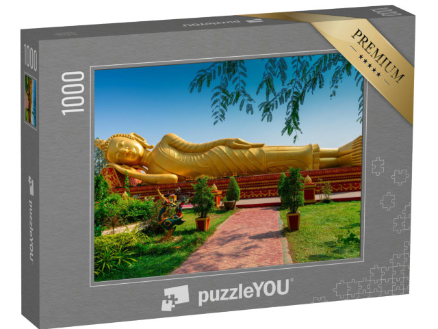 Puzzel 1000 stukjes „Slapende Boeddha in Wat Pha That Luang, Vientiane, Laos“