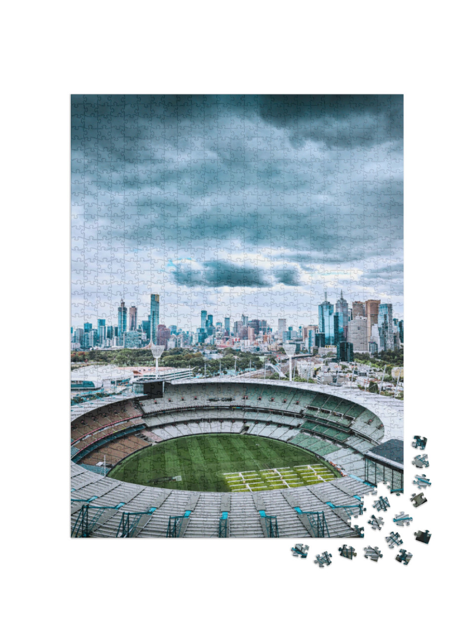 Puzzel 1000 stukjes „Skyline van Melbourne, Australië“