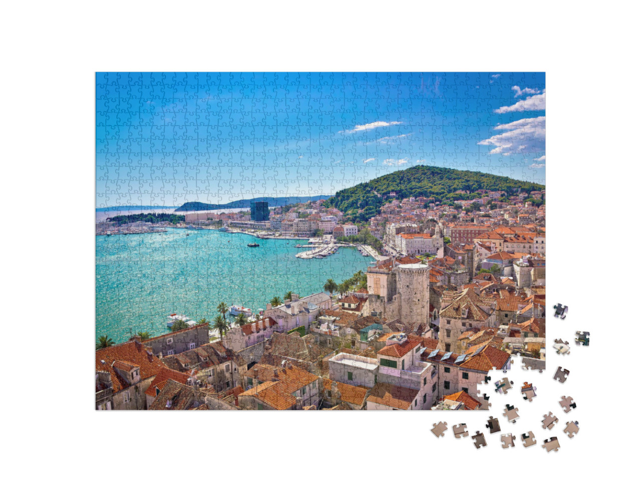 Puzzel 1000 stukjes „Luchtfoto van Split, Kroatië“