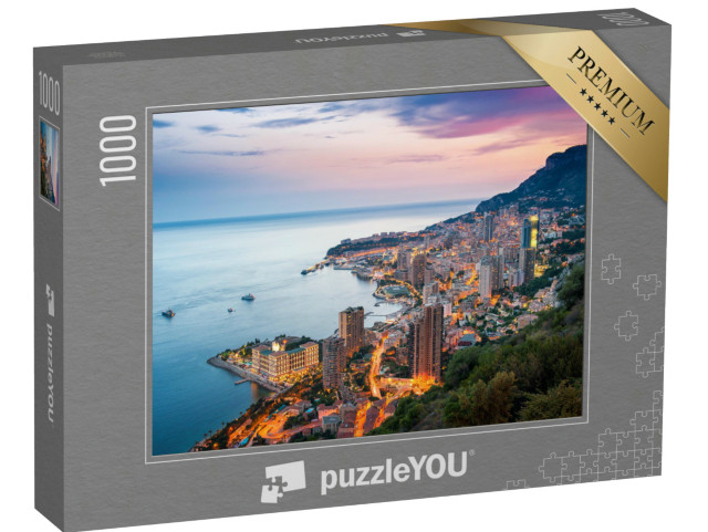 Puzzel 1000 stukjes „Avond aan de Côte d'Azur in Monte-Carlo, Monaco“