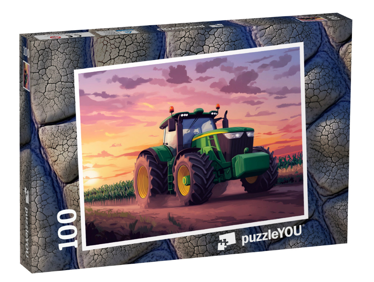 Puzzel 100 stukjes „De grote tractor rijdt naar huis“
