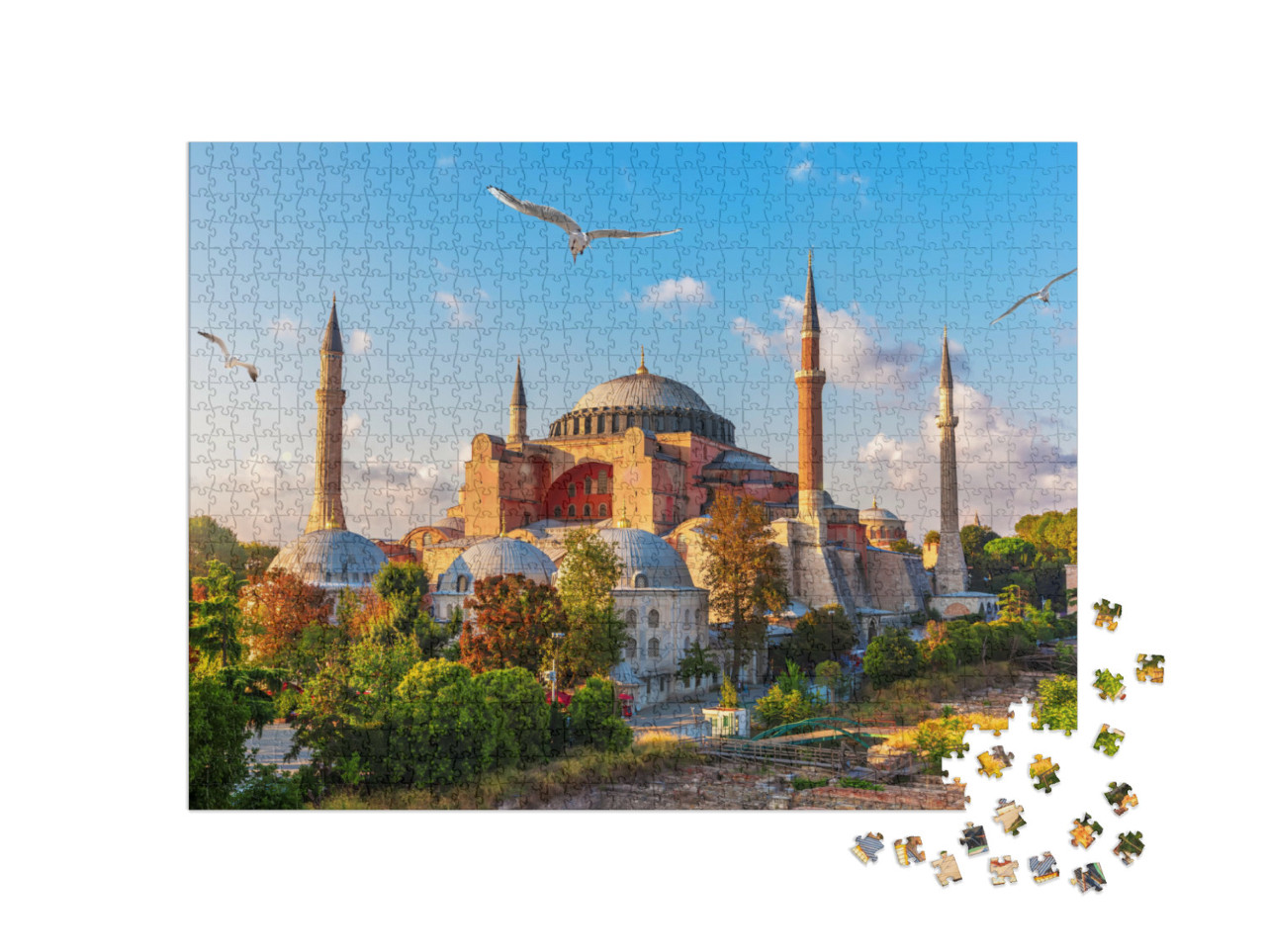 Puzzel 1000 stukjes „Uitzicht op de Hagia Sophia, Istanbul, Turkije“
