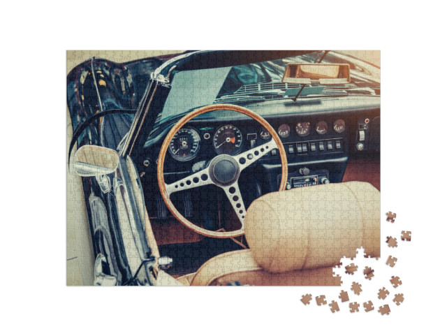 Puzzel 1000 stukjes „Interieur van een luxe klassieke auto“
