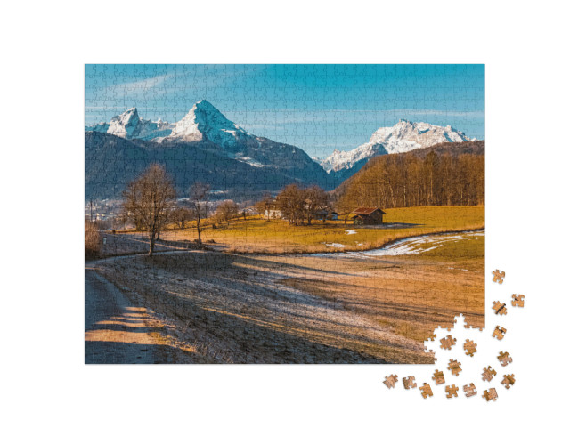 Puzzel 1000 stukjes „Watzmann en Hochkalter Berchtesgaden, Beieren“