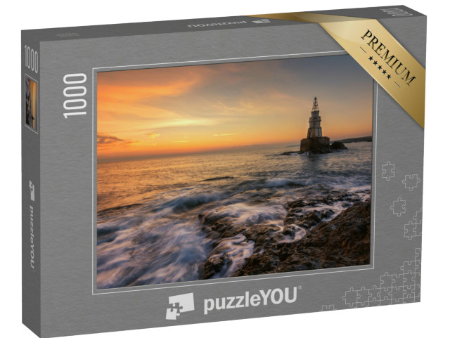 Puzzel 1000 stukjes „Zonsopgang bij de vuurtoren in Ahtopol, Bulgarije“