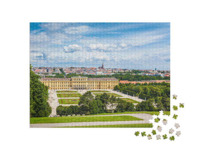 Puzzel 1000 stukjes „Paleis Schönbrunn met de Grote Parterre Tuin“
