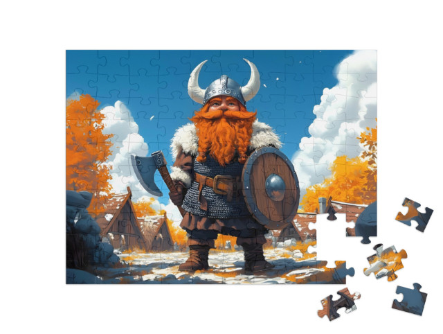 Puzzel 100 stukjes „Ragnar Roodbaard de Vikingkrijger“