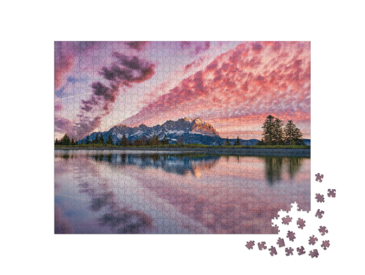Puzzel 1000 stukjes „Wilder Kaiser in de vroege ochtend“