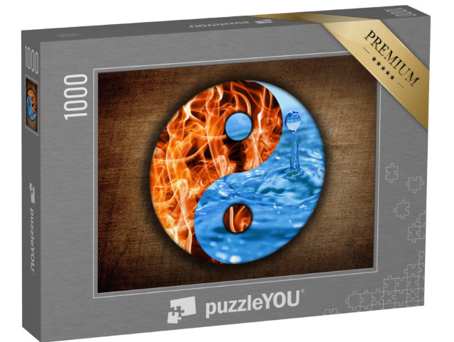 Puzzel 1000 stukjes „Water en vuur. Yin en yang symbool van harmonie“