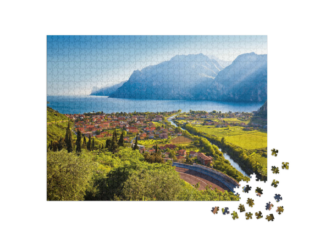 Puzzel 1000 stukjes „Torbole aan het Gardameer, regio Trentino, Italië“