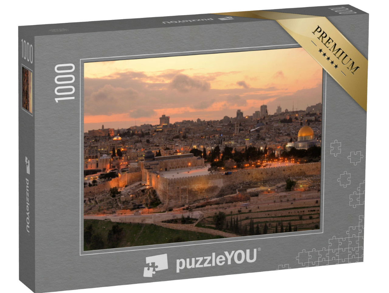 Puzzel 1000 stukjes „De Oude Stad van Jeruzalem in de avond“