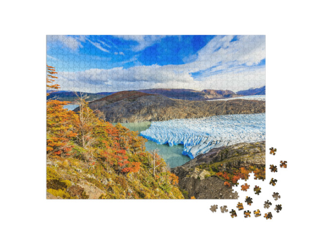 Puzzel 1000 stukjes „Gletsjer in het nationaal park Torres Del Paine, Chili“