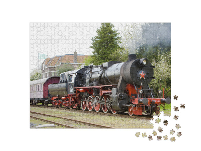 Puzzel 1000 stukjes „Stoomtrein, Veendam - Stadskanaal, Nederland“