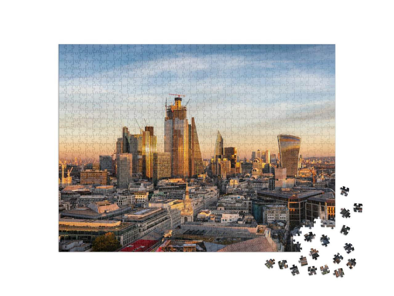 Puzzel 1000 stukjes „Zonsondergang over de skyline van de City of London, Engeland“