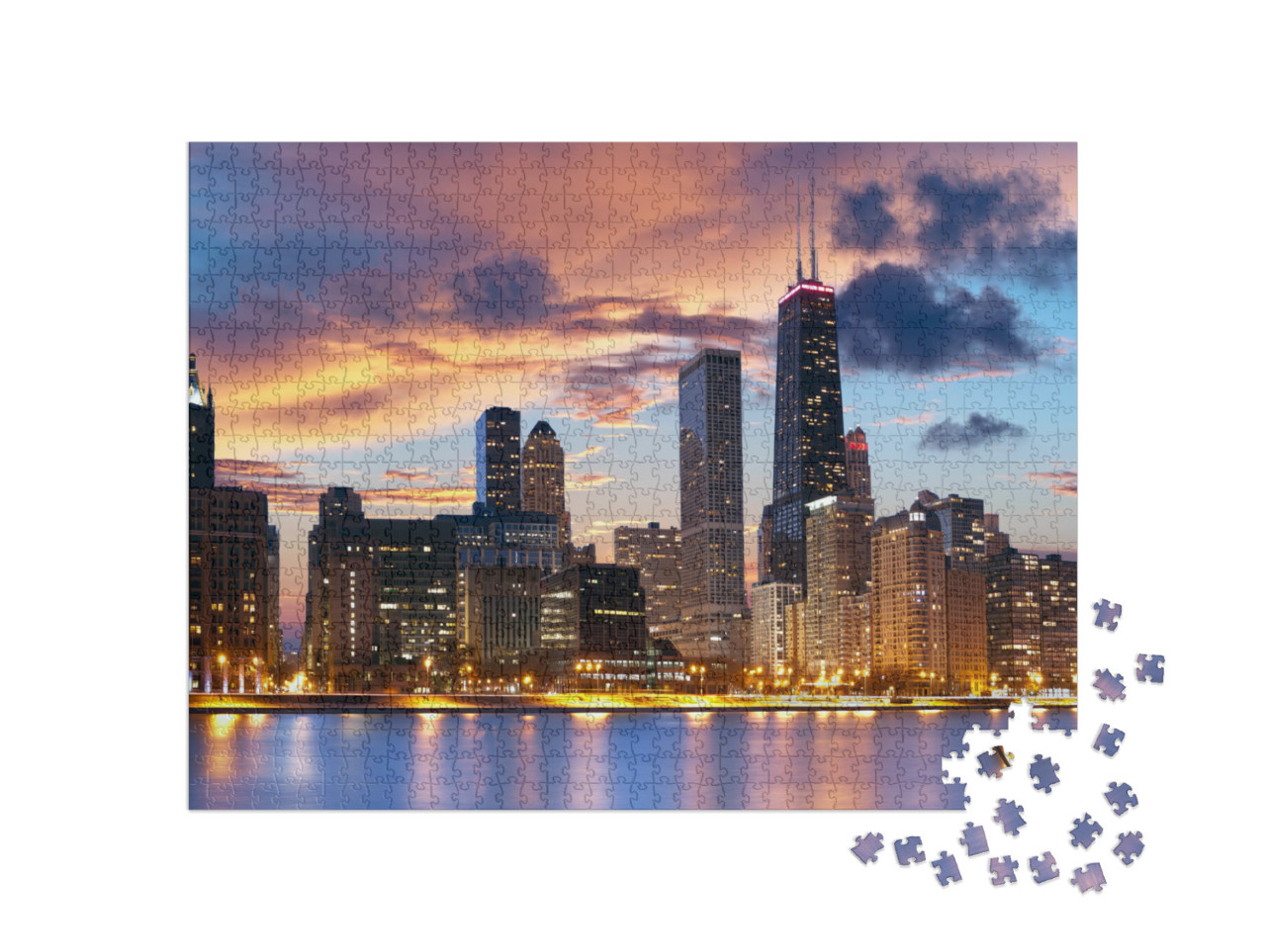 Puzzel 1000 stukjes „Skyline van Chicago“