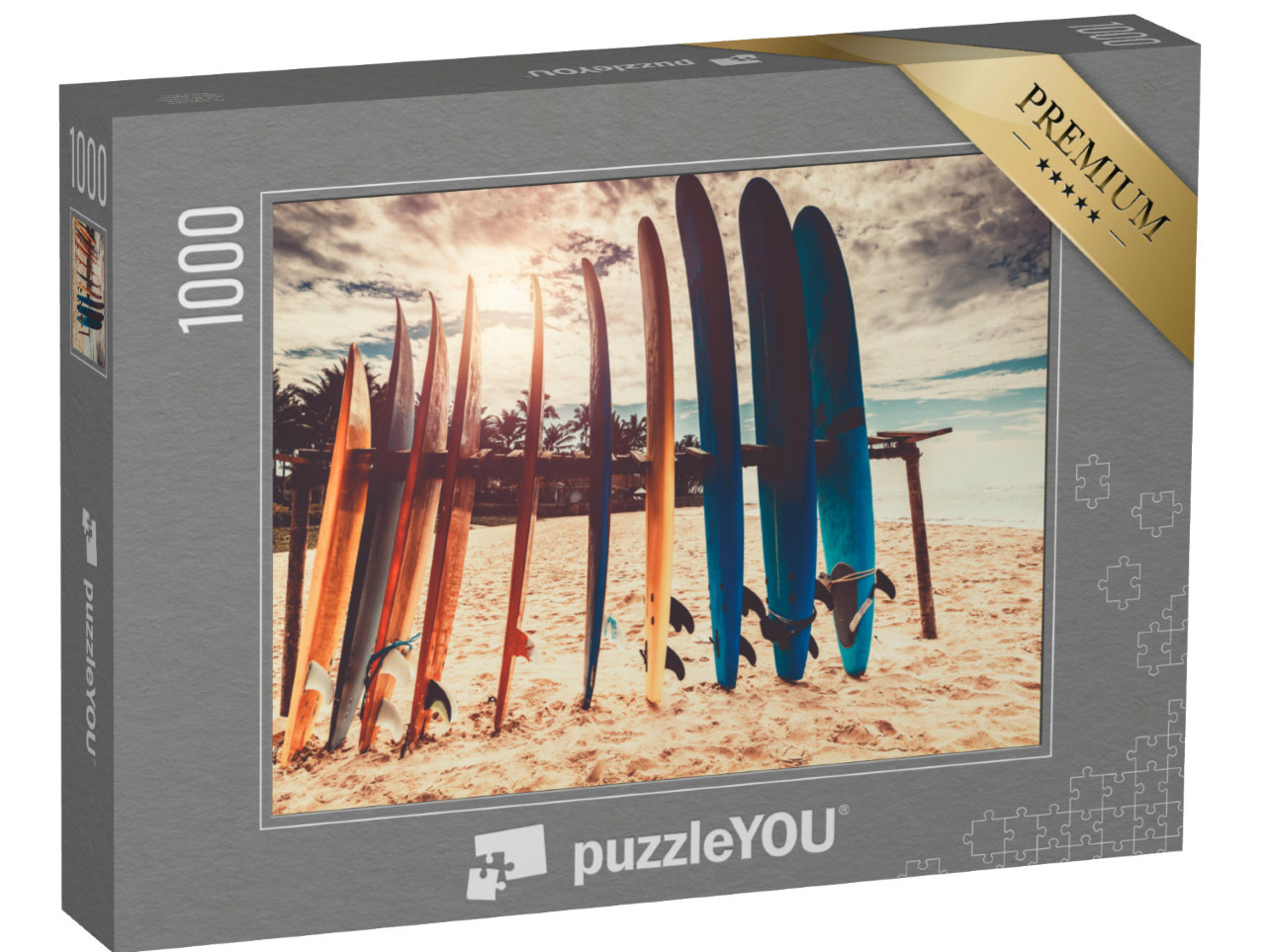 Puzzel 1000 stukjes „Surfplanken op het strand“