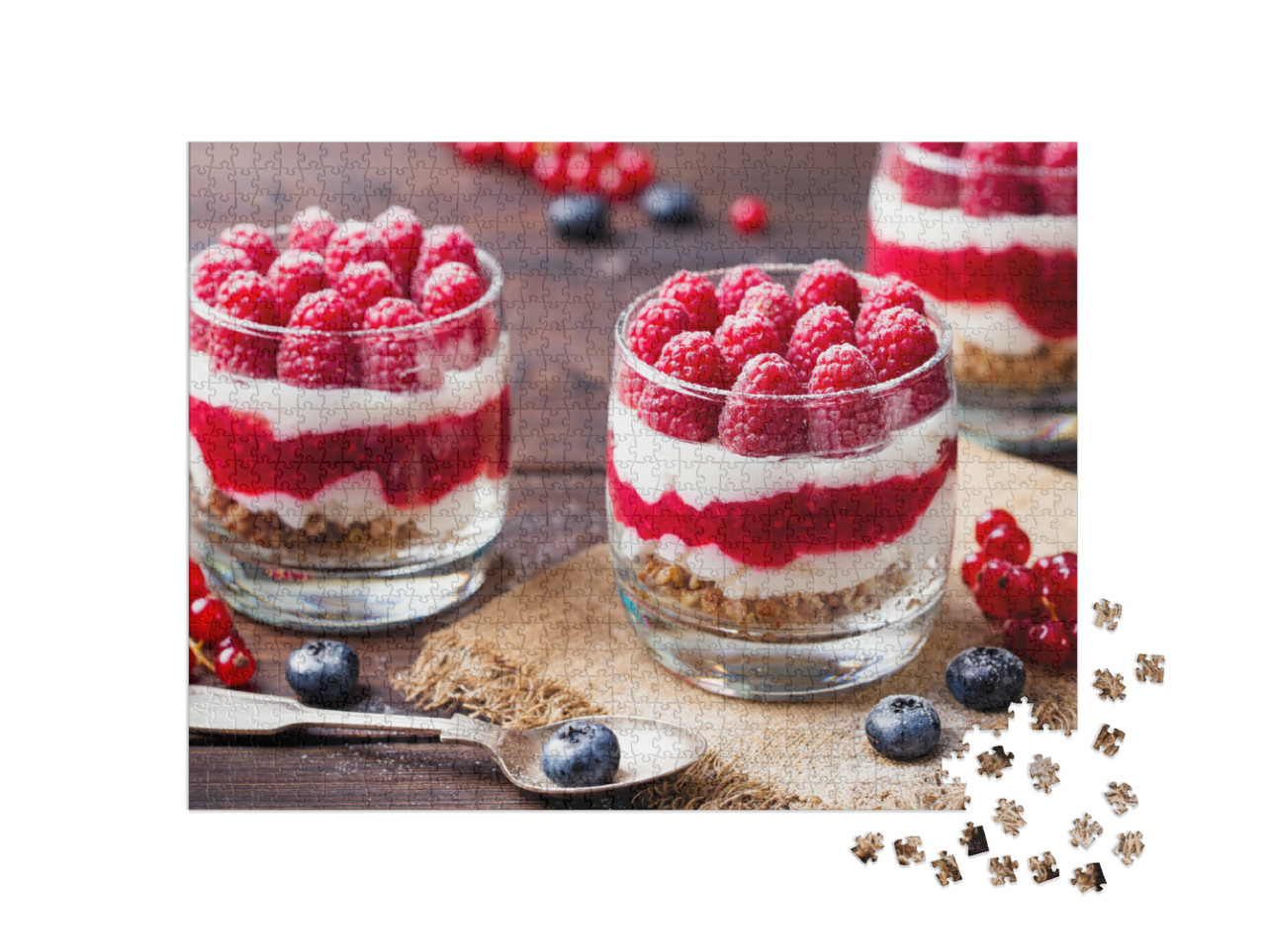 Puzzel 1000 stukjes „Frambozendessert, kaastaart“
