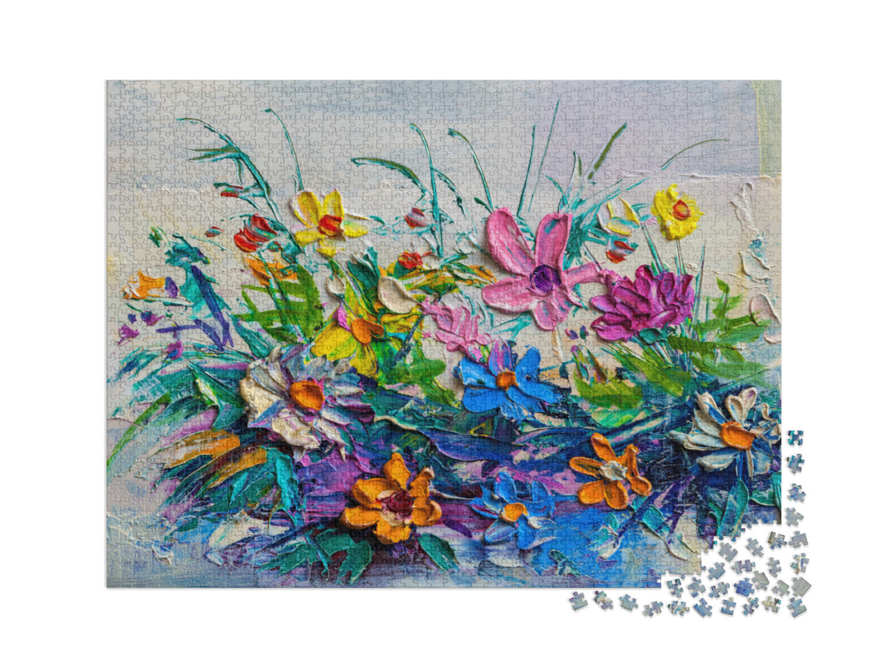 Puzzel 2000 stukjes „Impressionistische stijl: boeket wilde bloemen“
