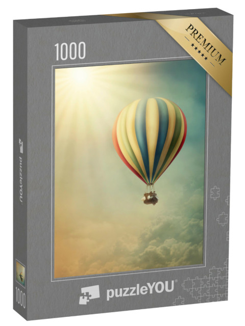 Puzzel 1000 stukjes „Luchtballon hoog in de lucht“