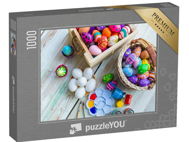Puzzel 1000 stukjes „Paaseieren workshop“