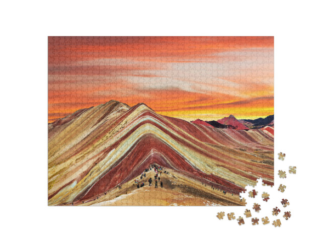 Puzzel 1000 stukjes „Regenboog Bergen in Peru“
